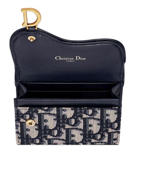 dior saddle flap card holder blue dior oblique jacquard|diortravel detachable card holder.